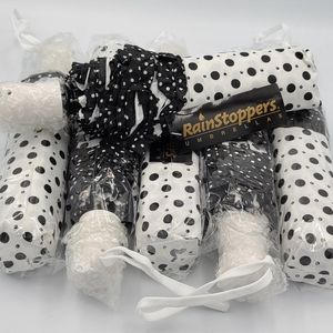 6 Rainstoppers White W/ Black Dots Umbrell…
